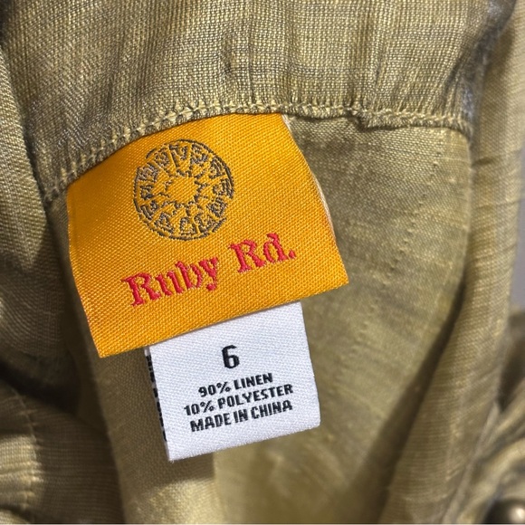 Ruby Rd Green Jacket Size 6 Green Metallic Utility Boho Gorpcore Style - Picture 7 of 9